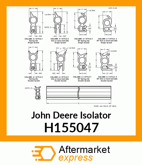 ISOLATOR, SEAL, SEPARATOR DOOR, SLO H155047