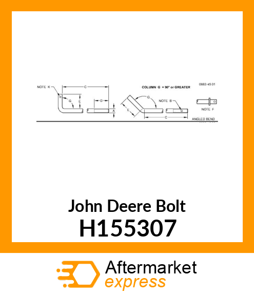 HOOK BOLT, CL GR ELEVATOR DRIVE H155307