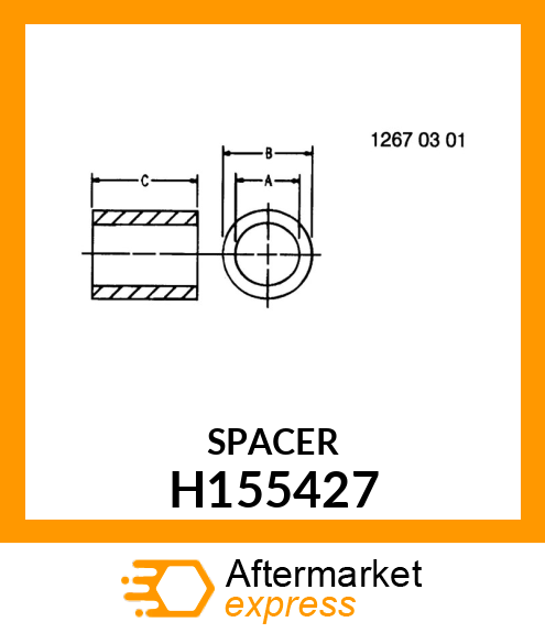 SPACER, SPACER TOP SHAFT OUTER amp; IN H155427