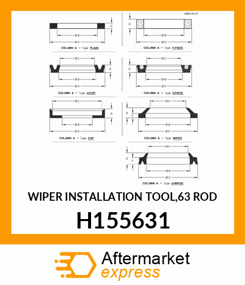 WIPER INSTALLATION TOOL,63 ROD H155631