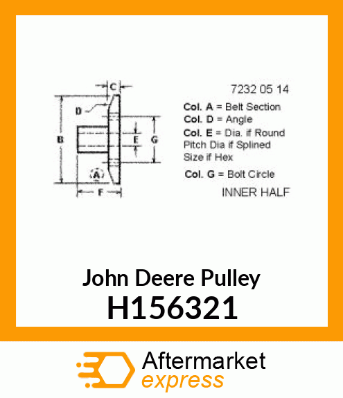 SHEAVE HALF, INNER, V.S. SHEAVE H156321