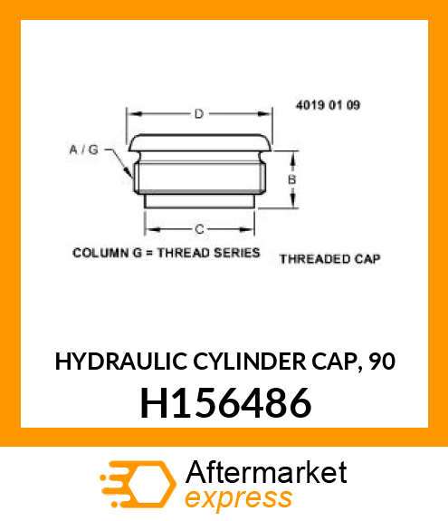 HYDRAULIC CYLINDER CAP, 90 H156486