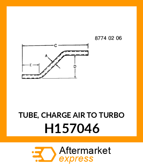 TUBE, CHARGE AIR TO TURBO H157046