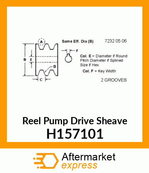 SHEAVE REEL PUMP DRIVE H157101