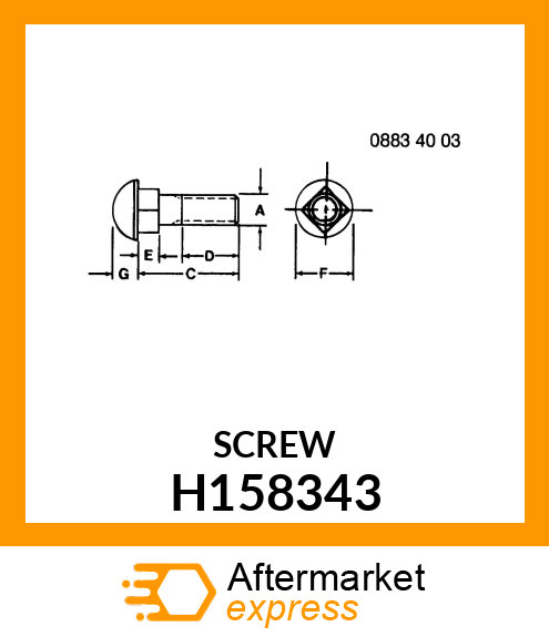 SCREW, SLOTTED RND HD H158343