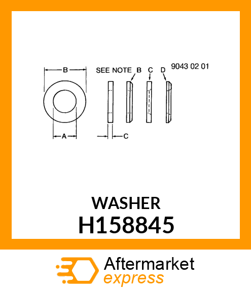 WASHER, M8 HARDENED H158845