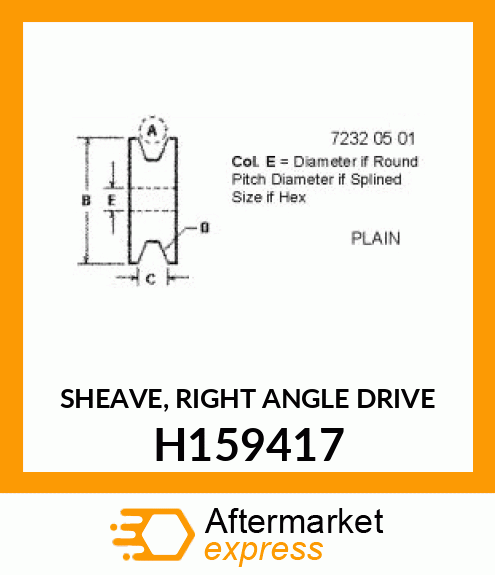 SHEAVE, RIGHT ANGLE DRIVE H159417