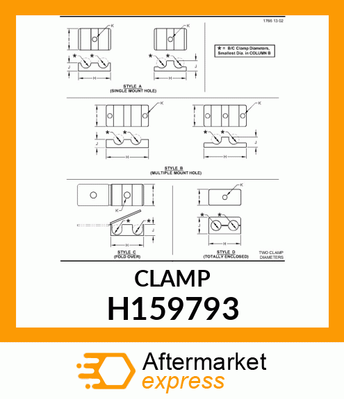 CLAMP TWIN 25 DIA. X 22 DIA H159793