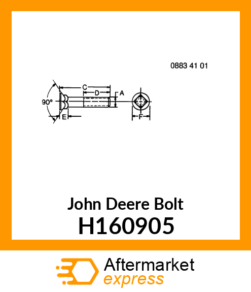 BOLT, SPECIAL PLOW BOLT M12 X 45 H160905