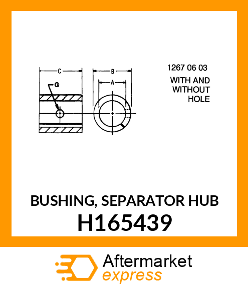 BUSHING, SEPARATOR HUB H165439