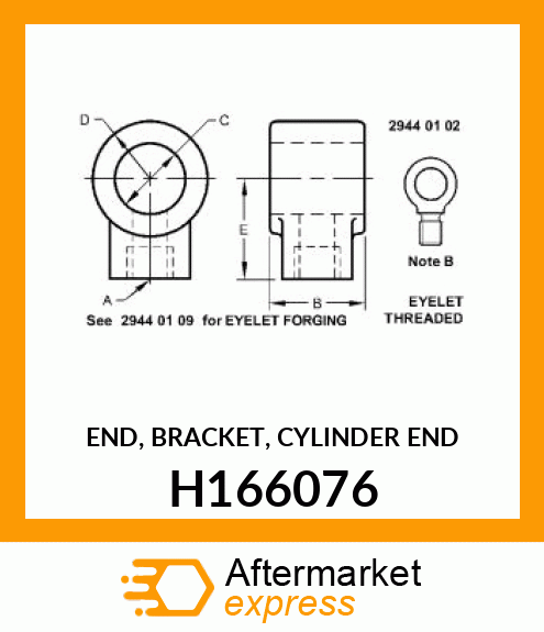 END, BRACKET, CYLINDER END H166076