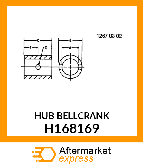 HUB BELLCRANK H168169