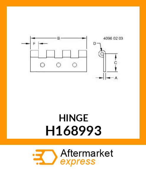 HINGE, REAR DOOR H168993