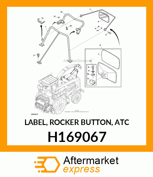 LABEL, ROCKER BUTTON, ATC H169067