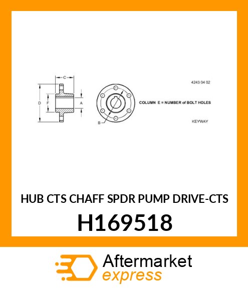 HUB CTS CHAFF SPDR PUMP DRIVE H169518