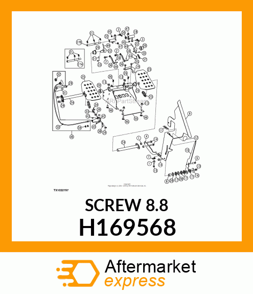 SCREW, SCREW,M8X1.25 THRD 8MM DEEP H169568