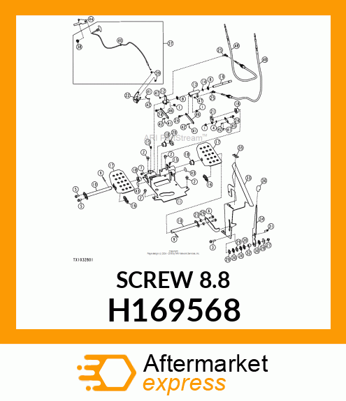 SCREW, SCREW,M8X1.25 THRD 8MM DEEP H169568