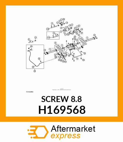 SCREW, SCREW,M8X1.25 THRD 8MM DEEP H169568