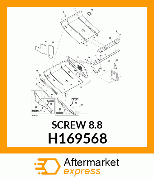 SCREW, SCREW,M8X1.25 THRD 8MM DEEP H169568