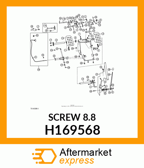 SCREW, SCREW,M8X1.25 THRD 8MM DEEP H169568