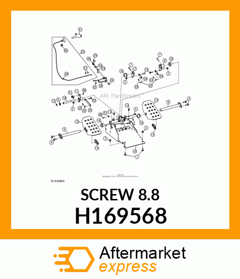 SCREW, SCREW,M8X1.25 THRD 8MM DEEP H169568