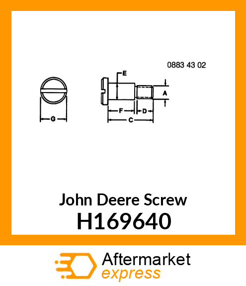 SCREW, RIB NECK M6 X 1.0 H169640