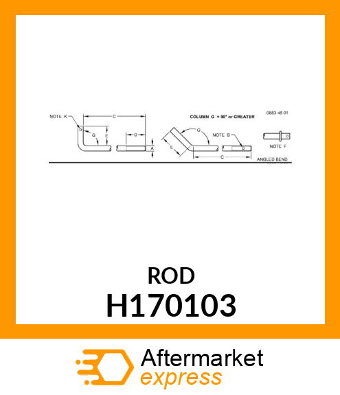 HOOK BOLT, HOOK BOLT, SHOE DRIVE H170103