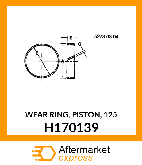 WEAR RING, PISTON, 125 H170139