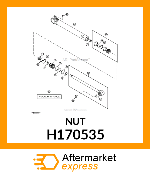 NUT, HEX, M20X1.5 H170535