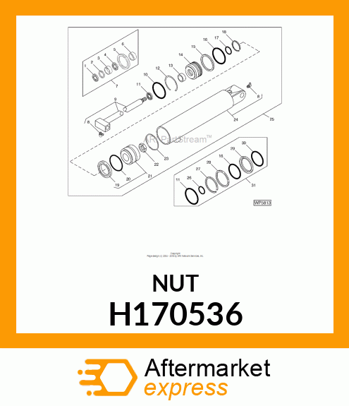 NUT, HEX, M22X1.5 H170536