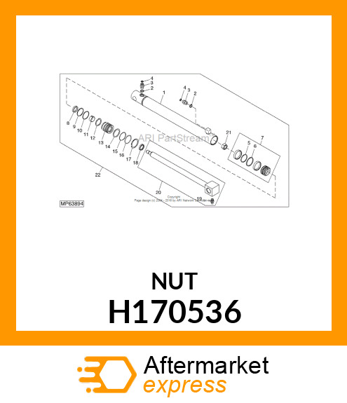 NUT, HEX, M22X1.5 H170536