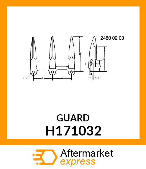 KNIFE GUARD, GUARD, TRIPLE KNIFE H171032