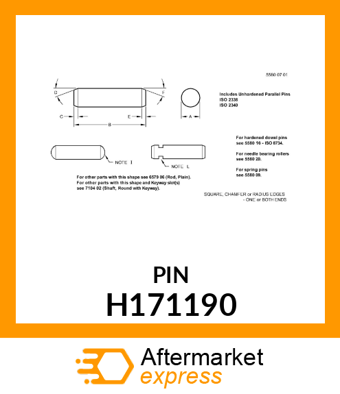 PIN, FINGER BEARING H171190