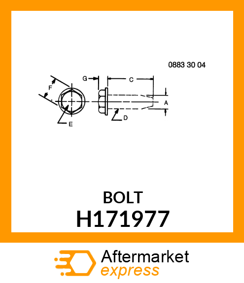 SCREW, M10 X 55 (SELF TAPPING) H171977