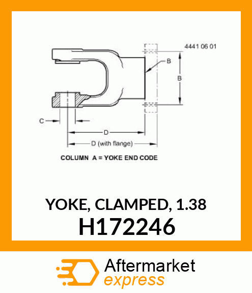 YOKE, CLAMPED, 1.38 H172246