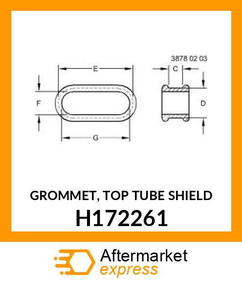 GROMMET, TOP TUBE SHIELD H172261