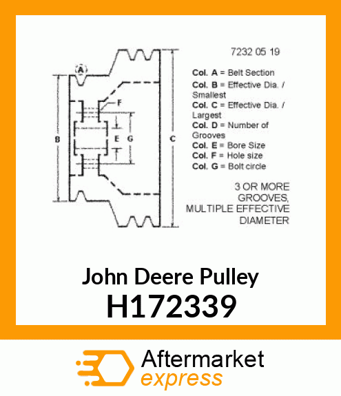 PULLEY, FEED BEATER DRIVER H172339