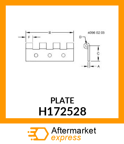 HINGE, LOWER TAILINGS DRIVE SHIELD H172528