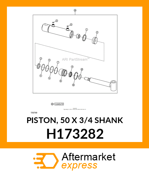 PISTON, 50 X 3/4 SHANK H173282