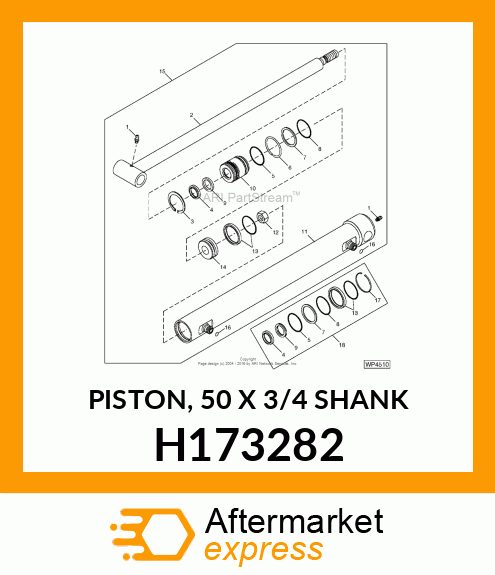 PISTON, 50 X 3/4 SHANK H173282