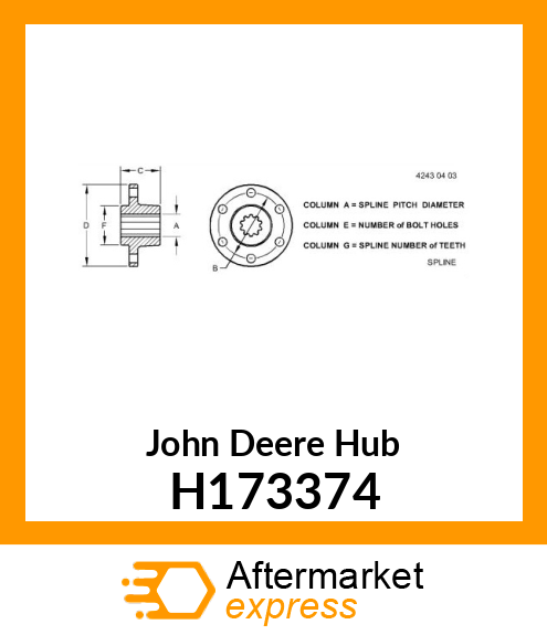 HUB, SEPARATOR DRIVEN H173374