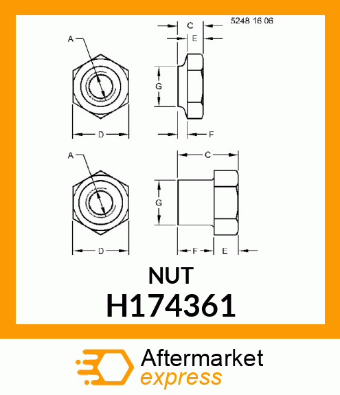 NUT, STAKE H174361