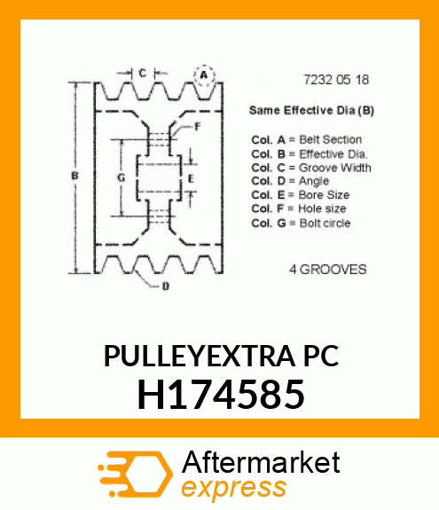 PULLEY, FEEDERHOUSE UPPER H174585