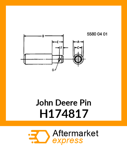 PIN, LOWER DRUM STOP HANDLE H174817