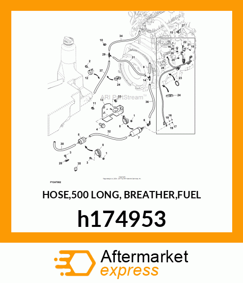 HOSE,500 LONG, BREATHER,FUEL h174953