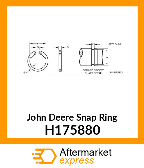 SNAP RING, SNAP RING,EXTERNAL H175880