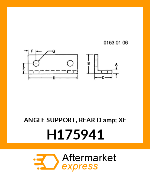 ANGLE SUPPORT, REAR D amp; XE H175941