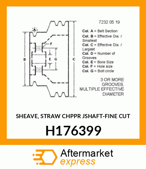 SHEAVE, STRAW CHPPR JSHAFT H176399