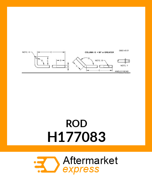 HOOK BOLT, CHOPPER DRIVE H177083