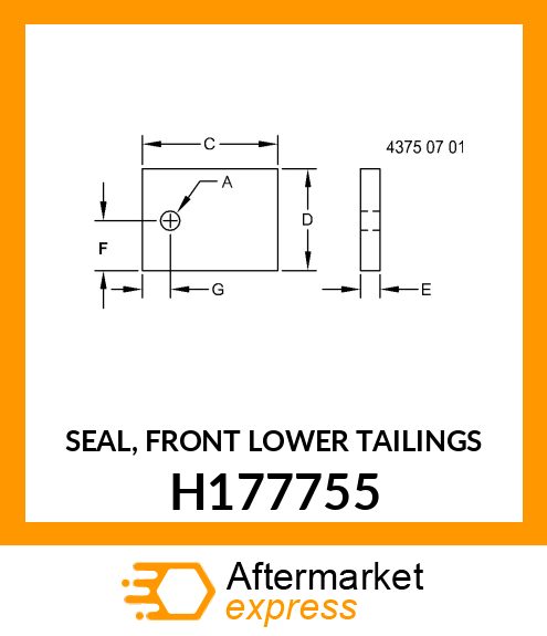 SEAL, FRONT LOWER TAILINGS H177755